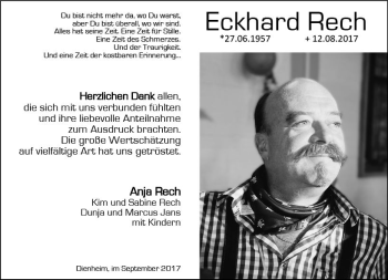 Traueranzeige von Eckhardt Rech von Trauerportal Rhein Main Presse