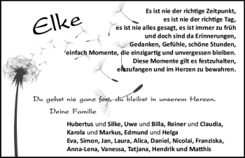 Traueranzeige von Elke Mader von Trauerportal Echo Online