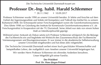 Traueranzeige von Harald Schlemmer von Trauerportal Echo Online