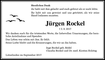 Traueranzeige von Jürgen Rockel von  Gießener Anzeiger