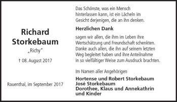 Traueranzeige von Richard Storkebaum von Trauerportal Rhein Main Presse