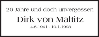 Traueranzeige von Dirk von Maltitz von Trauerportal Rhein Main Presse