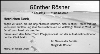 Traueranzeige von Günther Rösner von Trauerportal Rhein Main Presse
