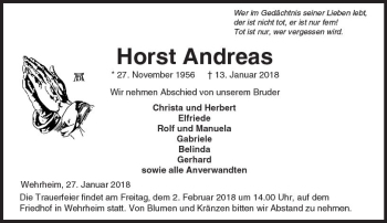 Traueranzeige von Horst Andreas von  Usinger Anzeiger