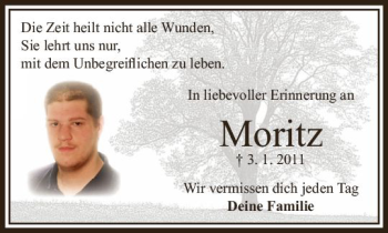 Traueranzeige von Moritz Balser von VRM Trauer