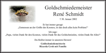 Traueranzeige von Rene Schmidt von  Usinger Anzeiger