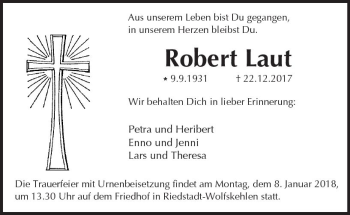 Traueranzeige von Robert Laut von Trauerportal Rhein Main Presse