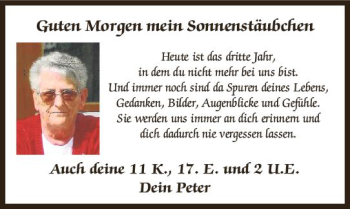 Traueranzeige von Sonnenstäubchen  von Trauerportal Rhein Main Presse