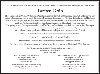 Traueranzeige von Torsten Grün von Trauerportal Rhein Main Presse