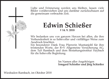 Traueranzeige von Edwin Schießer von vrm-trauer