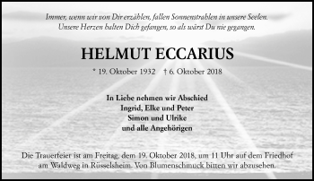 Traueranzeige von Helmut Eccarius von vrm-trauer