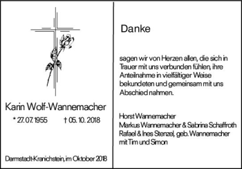 Traueranzeige von Karin Woff-Wannemacher von vrm-trauer