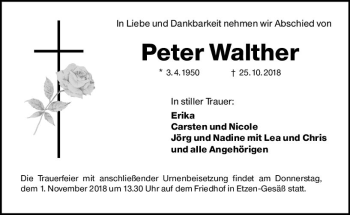 Traueranzeige von Peter Walther von vrm-trauer
