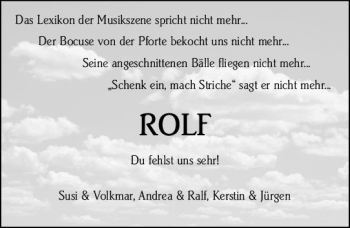 Traueranzeige von Rolf  von vrm-trauer