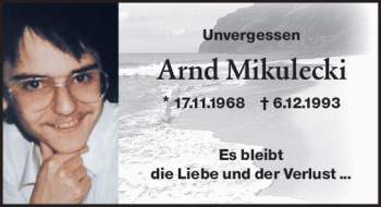 Traueranzeige von Arnd Mikulecki von vrm-trauer