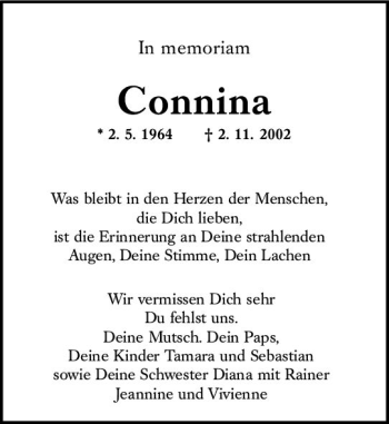 Traueranzeige von Connina  von vrm-trauer