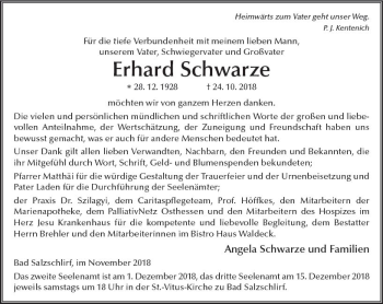Traueranzeige von Erhard Schwarze von VRM Trauer Traueranzeige von Erhard Schwarze von VRM Trauer