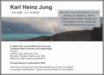 Traueranzeige von Karl Heinz Jung von  Usinger Anzeiger