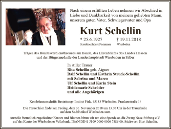Traueranzeige von Kurt Schellin von vrm-trauer