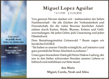 Traueranzeige von Miguel Lopez Aguilar von vrm-trauer
