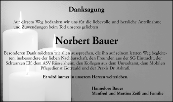 Traueranzeige von Norbert Bauer von vrm-trauer