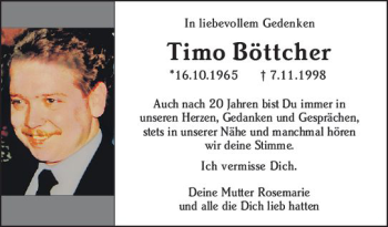 Traueranzeige von Timo Böttcher von vrm-trauer