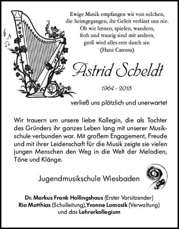 Traueranzeige von Astrid Scheldt von vrm-trauer