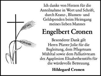 Traueranzeige von Engelbert Cronen von vrm-trauer