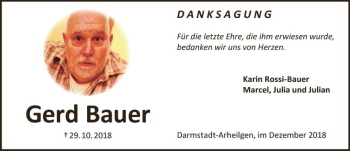 Traueranzeige von Gerd Bauer von vrm-trauer