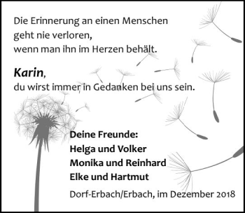 Traueranzeige von Karin  von vrm-trauer