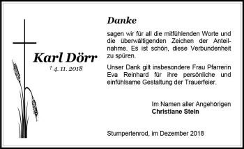 Traueranzeige von Karl Dörr von VRM Trauer