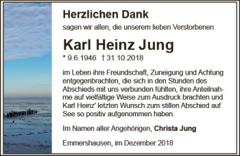 Traueranzeige von Karl Heinz Jung von  Usinger Anzeiger