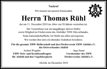 Traueranzeige von Thomas Mild von VRM Trauer