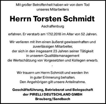 Traueranzeige von Torsten Schmidt von vrm-trauer