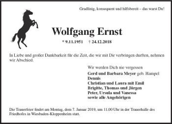Traueranzeige von Wolfgang Ernst von vrm-trauer