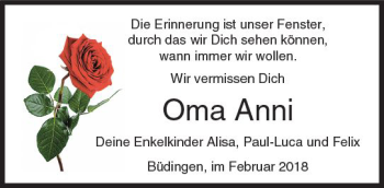 Traueranzeige von Anna Maria Brix von  Kreisanzeiger