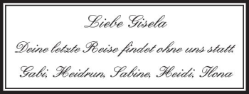 Traueranzeige von Gisela  von  Usinger Anzeiger