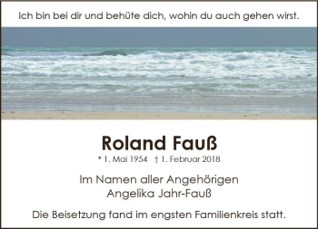 Traueranzeige von Roland Fauß von Trauerportal Rhein Main Presse