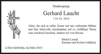 Traueranzeige von Gerhard Laucht von  Gießener Anzeiger