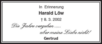 Traueranzeige von Harald Löw von  Usinger Anzeiger