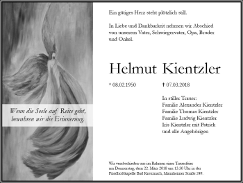 Traueranzeige von Helmut Kientzler von Trauerportal Rhein Main Presse