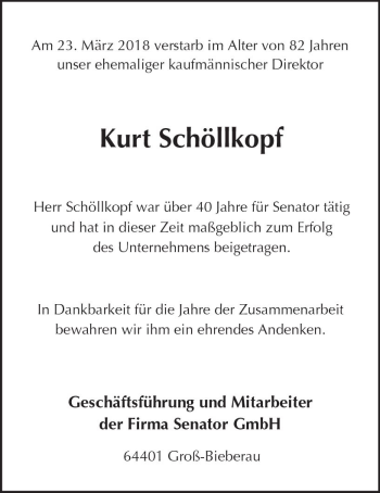Traueranzeige von Kurt Schöllkopf von Trauerportal Rhein Main Presse