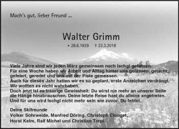 Traueranzeige von Walter Grimm von Trauerportal Rhein Main Presse