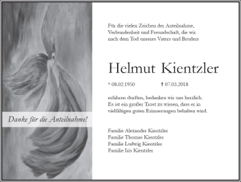 Traueranzeige von Helmut Kientzler von Trauerportal Rhein Main Presse