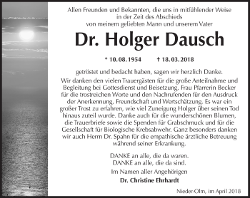 Traueranzeige von Holger Dausch von Trauerportal Rhein Main Presse