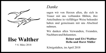 Traueranzeige von Ilse Walther von Trauerportal Rhein Main Presse