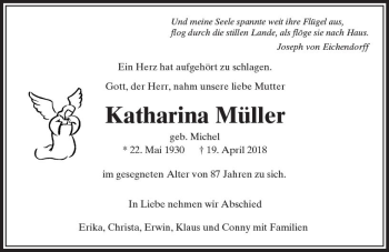 Traueranzeige von Katharina Müller von  Usinger Anzeiger