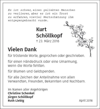 Traueranzeige von Kurt Schöllkopf von Trauerportal Rhein Main Presse