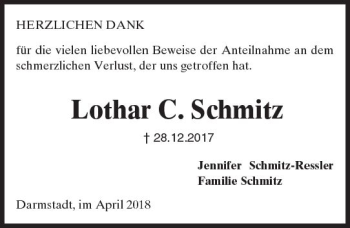 Traueranzeige von Lothar  Schmitz von Trauerportal Rhein Main Presse