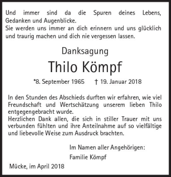 Traueranzeige von Thilo Kömpf von VRM Trauer